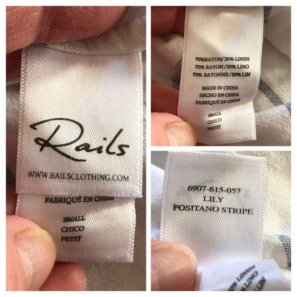 Rails Lily Lace-Up Blouse Size Small - Picture 6 of 8